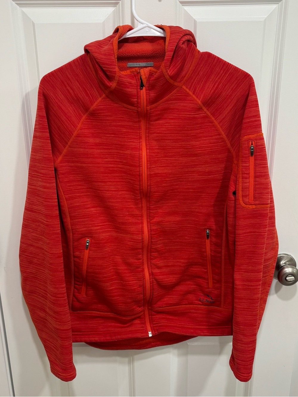 L.L. Bean Classic Red Heather Full Zip Sweatshirt Hoodie Womens U.S. XL
